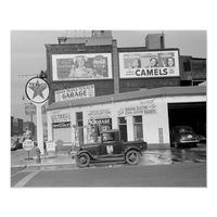 Garage & Filling Station, 1940. Vintage Photo Poster Size: Small. Gender: unisex. Age Group: adult. Material: Value Poster Paper (Matte).