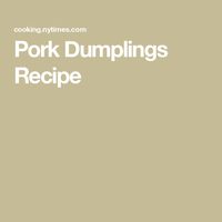 Pork Dumplings Recipe