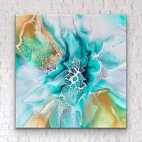 One of a kind, original painting by Crystal Coast Originals. Style: Abstract, Modern, Contemporary, Fluid Art Canvas Size: 8x 8 Please message me with any questions! Id be happy to answer them. Thank you for viewing! Please check back often for new artwork