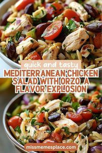 Discover the Mediterranean magic with this Mediterranean Chicken Salad with Orzo! Packed with grilled chicken, fresh vegetables, and chewy orzo pasta, this salad is not only delicious but also nutritious. The creamy feta cheese and zesty lemon dressing elevate the flavors, making it an ideal dish for summer gatherings or meal prep. With its colorful presentation and satisfying taste, this salad will become a go-to recipe for anyone who loves vibrant, healthy meals.