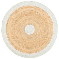 SAFAVIEH Braided Carina Solid Bordered Area Rug, Light Grey/Natural, 6' x 6' Round - Walmart.com