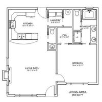 1 Bedroom 1.5 Bath Compact Cottage Architectural Plans, 850 SF, 30'x30', Tiny House Plans, Guest Mother in Law Granny House Floor Plan, PDF - Etsy