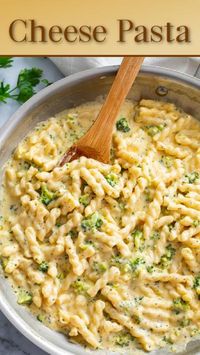 Make this Cheese Pasta with your pasta of choice! An easy 30 minute meal featuring pasta smothered in a delicious broccoli cheese sauce! This makes a perfect side dish for the adults while also feeding the kids. Keep it a meatless meal or pair with chicken, pork, beef, and more!