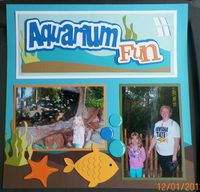 handmade scrapbook page: Aquarium Love these kits: www.outonalimbscrapbooking.com