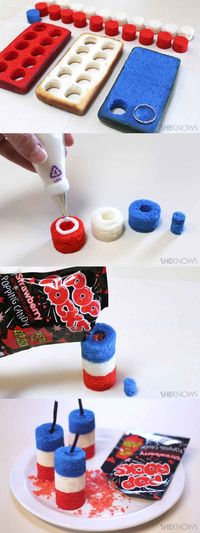 You can also hide Pop-Rocks inside little firecracker-shaped cakes for a snappy surprise. | 29 Fun And Easy Fourth-Of-July Treats Your Kids Will Love