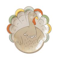 8 Turkey Shaped Plates perfect for a neutral kids table this Thanksgiving Designed by Occasions by Shakira for My Mind's Eye