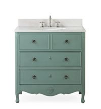 34 Inch Distressed Vintage Blue Daleville Cottage Style Bathroom Sink – Chans Furniture