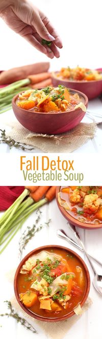 We all need a reboot every now and then so why not kickstart your clean eating this season with this Fall Detox Vegetable Soup. Made with 9 different vegetables, this soup will help you glow inside and out!