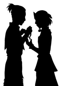 Sokka and Suki silhouette, betrothal necklace