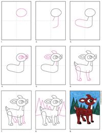 How to Draw Rudolph · Art Projects for Kids