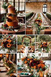 Earthy tones wedding color scheme: red, orange, green, brown wedding color theme    Earthy tones wedding colors | earthy tones wedding theme | earthy tones wedding color scheme | red, orange, green, brown wedding | red, orange, green, brown wedding theme | fall wedding | fall wedding decor | fall wedding colors | burnt orange wedding | burnt orange wedding theme | burgundy wedding | burgundy wedding decor | green wedding theme