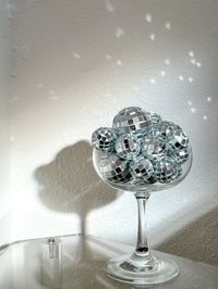 Beautiful disco coupe glass perfect for any party decor or an eclectic piece for your home!