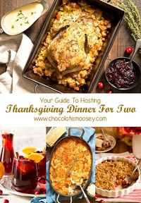 Cooking a small Thanksgiving dinner this year? Here’s what to make for Thanksgiving Dinner For Two! Menu includes recipes for two and small batch recipes of your favorite Thanksgiving dishes. #homemadeinthekitchen