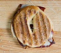 Someone asked me for this bacon cheddar bagel panini recipe today, and it reminded me I love it truly, madly, deeply!