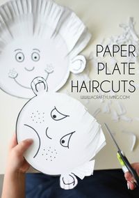 Paper Plate Haircuts for Toddlers & Preschoolers! I could use this when Delilah tricked Samson. www.acraftyliving.com