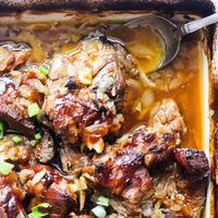 Baked pork neck bones with BBQ sauce