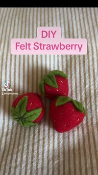 Here’s a quick tutorial on how I create my felt strawberries.  #felt #feltcraft #strawberry #diy