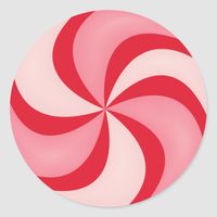 Red Peppermint Candy Holiday Christmas Classic Round Sticker Size: Small, 1½ inch. Gender: unisex. Age Group: adult.