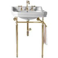 James Martin 318-V24-BRS-CRM Wellington 24" Console Sink With Stand | QualityBath.com