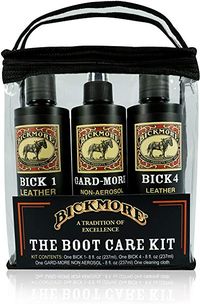 Clean, Condition, and Protect. Works on more than just boots too. Amazon.com: Bickmore Boot Care Kit - Bick 1 Bick 4 & Gard-More - Leather Lotion Cleaner Conditioner & Protector - for Cleaning Softening and Protecting Boots Shoes Handbags Purses Jackets and More: Shoes