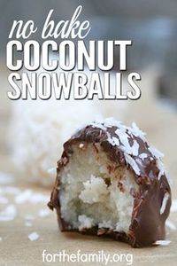 Coconut Snowballs are a simple, easy-to-make cookie recipe that doesn't involve any baking. These cookies only take 5 minutes to make, and the melted chocolate makes them taste just like candy. These are great for holidays, family gatherings, or any time