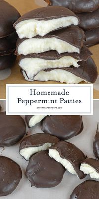 Homemade Peppermint Pattie - York Peppermint Pattie Recipe - Cool and creamy, this Homemade Peppermint Pattie recipe is so easy to make! It only use 4 ingredients and can be customized to fit any holiday or event! #homemadepeppermintpatties