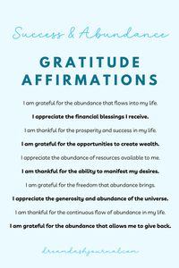 50 Gratitude affirmations for love, health, happiness, success, money, self-love & more. These affirmations are perfect for morning gratitude meditation and manifesting abundance. Download the PDF printable list of affirmations to bring thankfulness manifestations into your daily routine. #gratitude #affirmations #printableaffirmations #manifesting