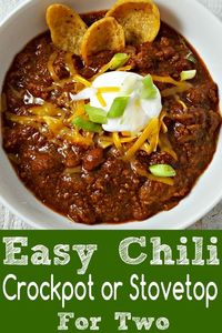 Easy Crockpot Chili Recipe for Two