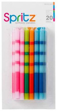 Spritz 20ct Striped Birthday Candle - Spritz