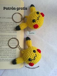 Patrón gratis en español | llavero de pikachu amigurumi