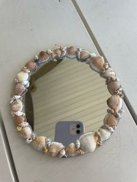 6 inch Shell Mirror. 1 out of 3 set. SOLD SEPARATELY