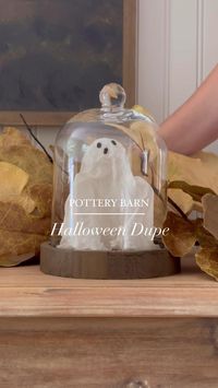 Create a charming Pottery Barn dupe for Halloween with this ghost in a cloche! It’s easy to make, budget friendly, and you’ll love that you created your own spooky masterpiece that looks just like the Pottery Barn original.