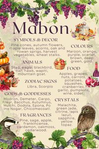 Autumn Equinox. Celebrates nature's bounty, the ending of the harvest season, year results assessment, the second equilibrium of light and dark, marks the start of increasing darkness. #mabon #autumnequinox #pagan #wicca #witch #wheeloftheyear #witchcraft #secondharvest