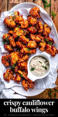 Say goodbye to boring appetizers and hello to these Crispy Cauliflower Buffalo Wings! 🎉 These tasty treats are perfect for game day, parties or just a fun night in. Get ready for a mouthful of crispy, tangy goodness 🥓🌶 Get the full recipe now! 🍽️