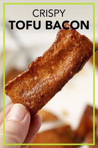 Wonderfully crispy and salty-smoky-slightly sweet, this vegan tofu bacon recipe hits all the right notes. And it cooks up in only 10 minutes!