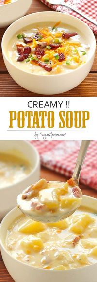 The ultimate in comfort foods. Thick, rich, creamy potato soup that's ready in less than an hour, any night you want it. YES. Sure to warm your heart from the inside on even the coldest winter night.