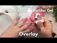 Rubber Base and Builder Gel Overlay Fill On Short Natural Nails / For Beginners - YouTube