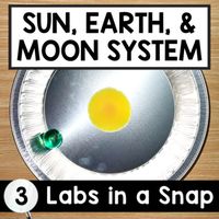 Sun-Earth-Moon System Labs in a Snap is designed to help teachers easily incorporate hands-on activities to understand the orbits and positions of the Moon Earth, and Sun. The 3 lab activities will allow students to model rotation, model revolution, and build a paper model of the Sun-Earth-Moon System.Simple. Meaningful. Ready to use!Labs1. Engagement Lab: All the Way Around (Revolution)How do the Earth and Moon move?2. Exploration Lab: Round and Round (Rotation)How do the Sun, Earth, and Moon m