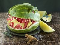 T-rex fruit salad - cute idea for classroom party