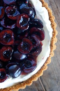 Poires au Chocolat: Black Cherry and Mascarpone Tart with a Gingernut Crust