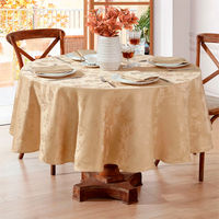 Graceful Leaves add a natural touch to your grand tablescape. In a solid tone-on-tone design, the jacquard-woven table linens feature lovely cascading leaves on a silky polyester fabric with tailored edges. 