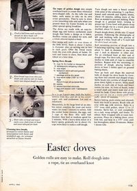 Easter Doves, April, 1982, Spring Dove Breads,  Sunset Magazine page 119