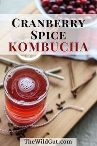 Cranberry Spice kombucha is perfect for fall! Bring this kombucha to the Thanksgiving table or any holiday gathering! Our cranberry spice kombucha recipe is easy to make and tastes like the holidays!