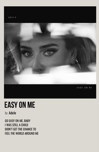 minimal polaroid song poster for easy on me by adele