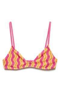 Wavy stripes add groovy style to this touchably textured bikini top cast in vibrant, sunshine-ready hues. Clasps at back Lined 87% polyamide, 13% elastane Hand wash, line dry Imported