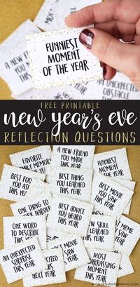 Share Free Printable New Year's Eve Reflection Questions with friends and family to bring in the new year!