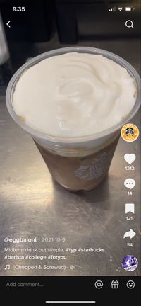 Grande Cold brew with extra shot of expresso a splash of cream and sweet cream coldfoam on top with 2 pumps apple brown sugar in the foam #starbucks #tiktok