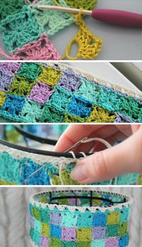 Granny Collage Lampshade – Free Crochet Pattern