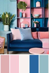 Experience the precise aesthetic and furnishings in your personal area using AI HomeDesign with just one effortless click!brightly colored, living room, blue couch, pink shelves, blue color scheme, pink color scheme, teal color palette, accents, soft blue, modern, pastel colors, palette, soft colors, trendy, vibrant#BrightLivingRoom #BlueCouch #PinkShelves #ColorScheme #TealPalette #AccentColors #SoftBlue #ModernPastels #TrendyColors #VibrantPalette #AIHomeDesign