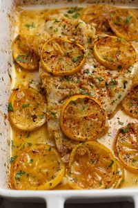 Garlicky Lemon Baked Fish - Addicted to Tahini